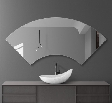 Полукруглое зеркало c подсветкой светодиодной лентой для ванной комнаты Ресифи