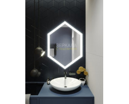 Зеркало в ванную комнату с подсветкой Тревизо Слим 65 см